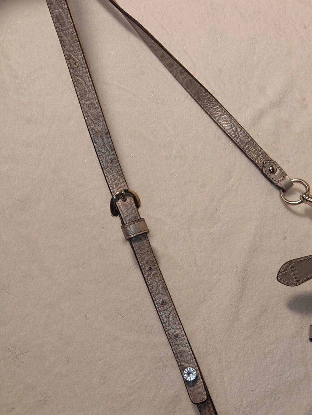 Coach Ashley Metallic Croc-Embossed Mini Tote Bag (F20344) in Silver - Picture 11 of 16